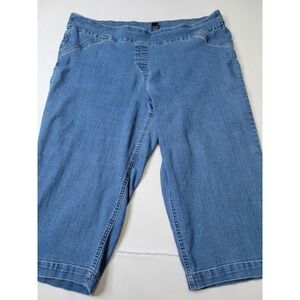 Westbound Woman Blue Denim Capri Pants Plus Size 22W Pull On Cropped Jeans